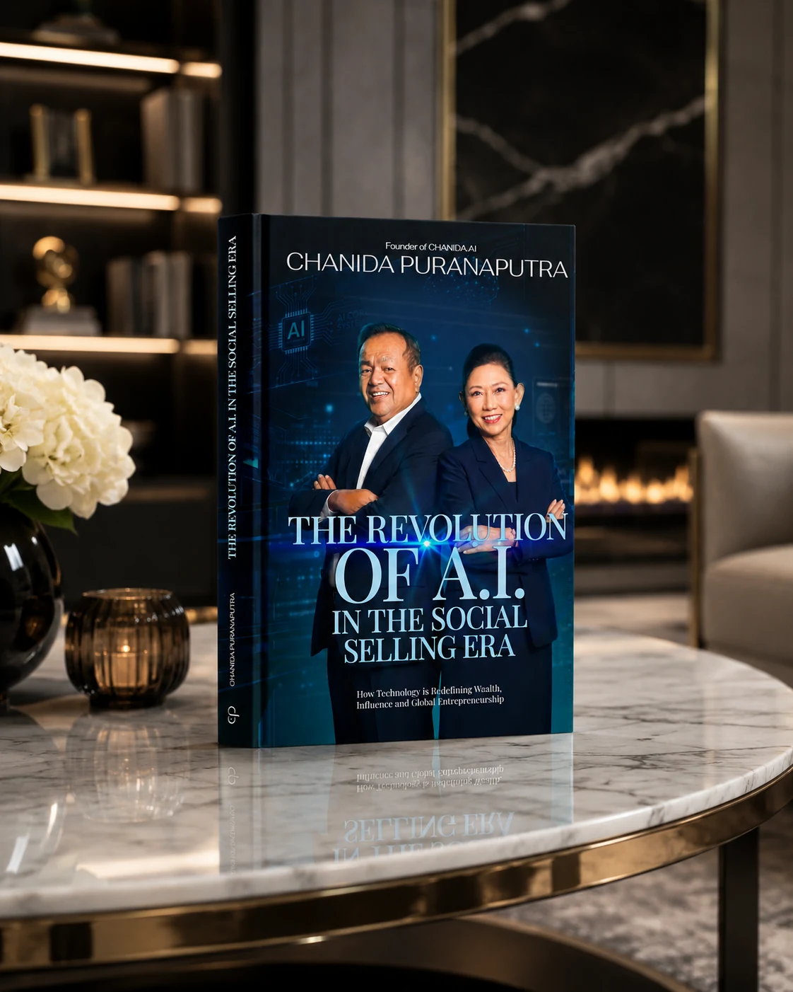 The Revolution of A.I. book on a marble table
