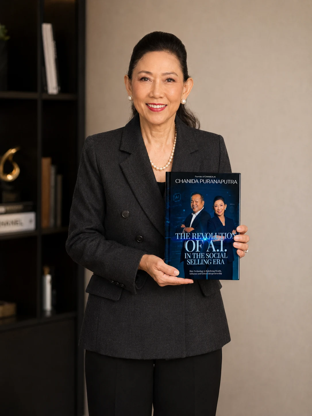 Chanida Puranaputra holding her new book