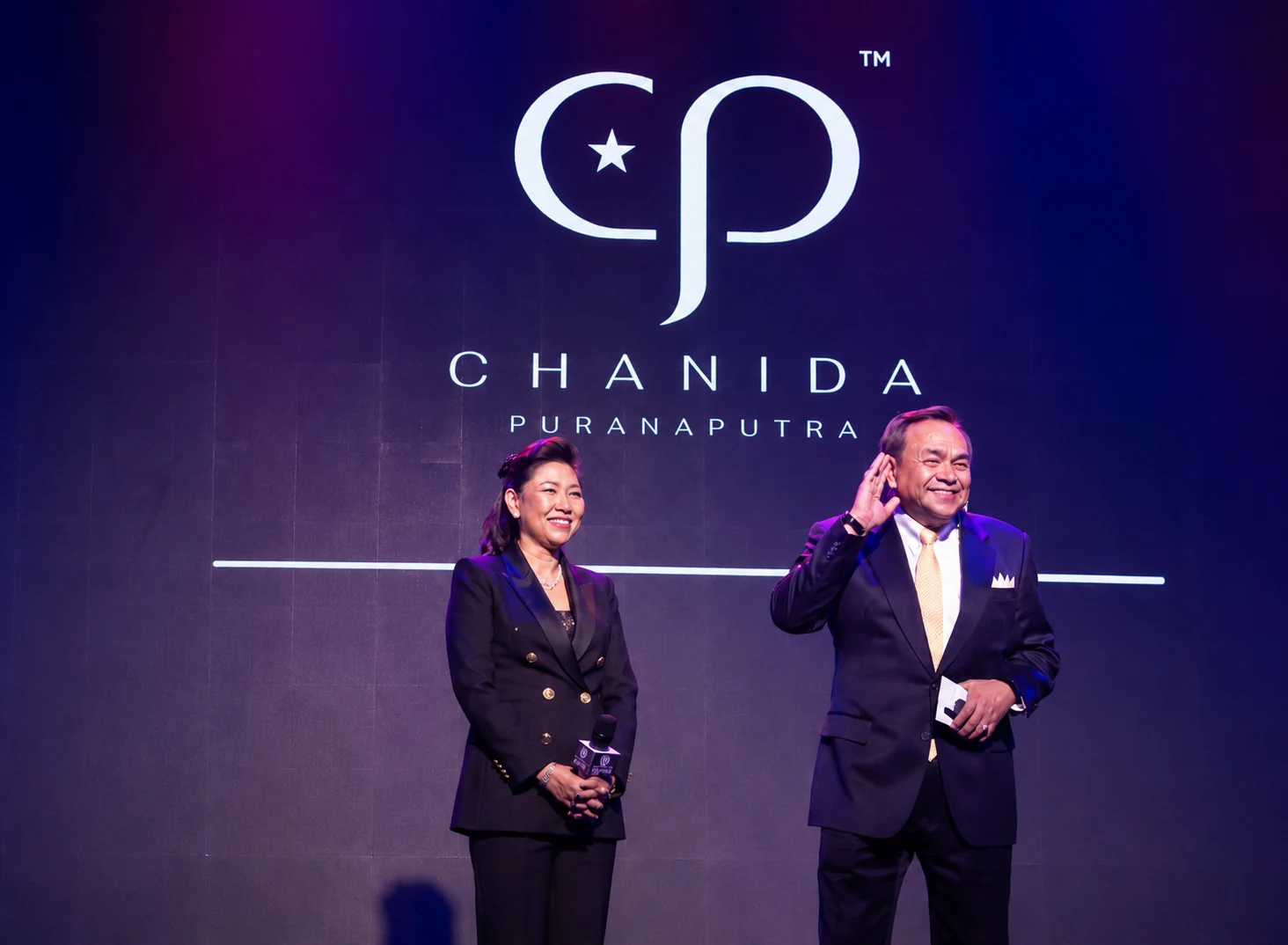 Chanida on stage at the brand launch
